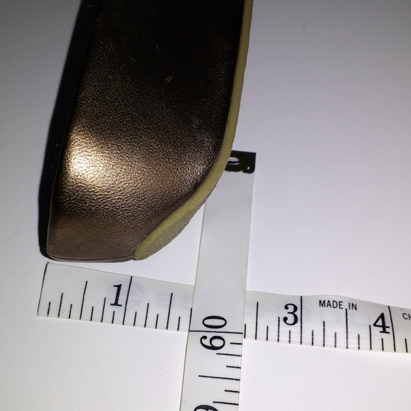 *Tribeca Check Point bronze leather wedges 8M - Picture 5 of 8